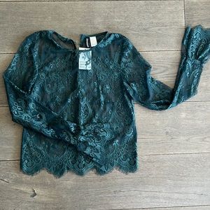 Teal Lace Top